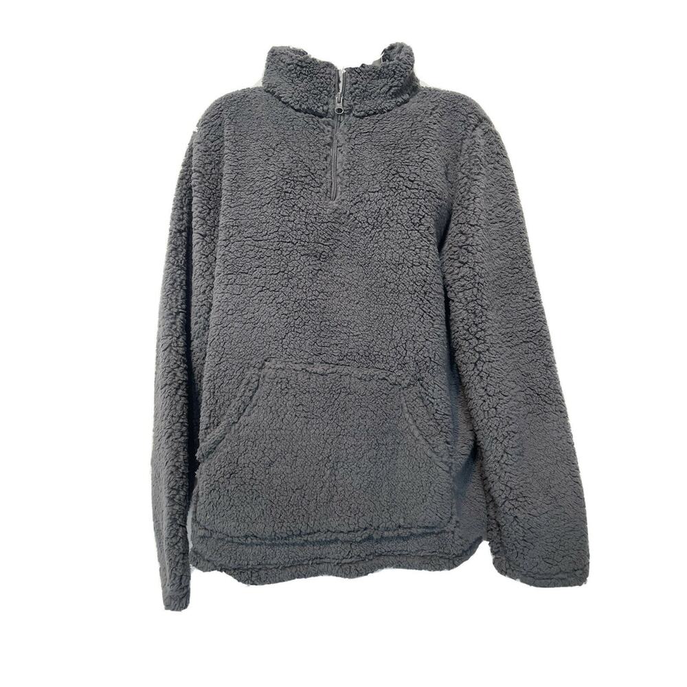 Sabrina Lauren New York Gray Sherpa Fleece Size L